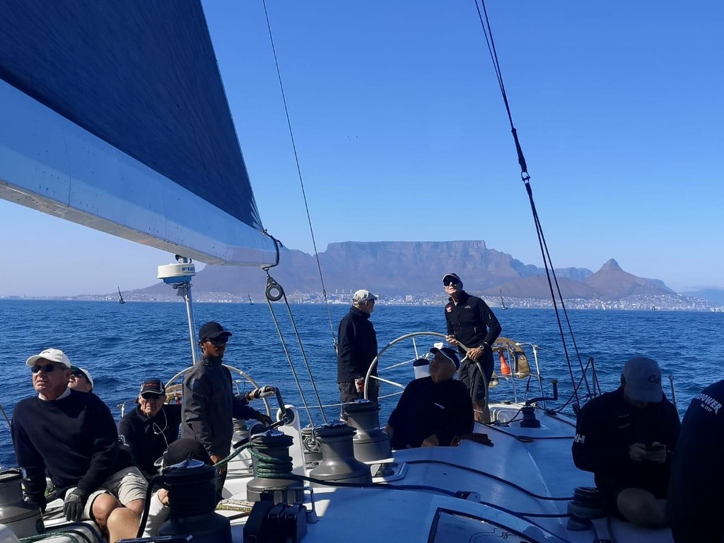 Lion's Head and Cape Town seen from Warrior's helm